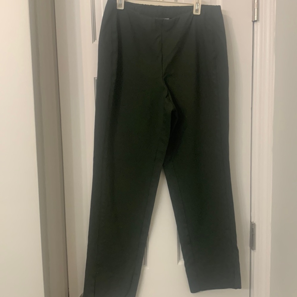 J Jill olive Ponte pants PS split ankle elastic waist